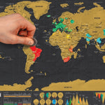 Forniture per ufficio scolastico e didattico Mappa del mondo da grattare, dimensioni: 82,5 x 59,3 cm, Without Flags