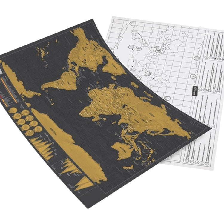 Forniture per ufficio scolastico e didattico Mappa del mondo da grattare, dimensioni: 82,5 x 59,3 cm, Without Flags