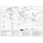 Forniture per ufficio scolastico e didattico Mappa del mondo da grattare, dimensioni: 82,5 x 59,3 cm, Without Flags