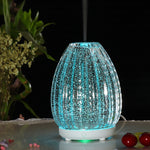Spruzzatore automatico di alcol con umidificatore in vetro 3D a forma di vaso creativo da 100 ml con lampada a LED colorata, 3D Glass Humidifier