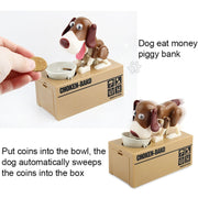 Creativo Cartoon Edacious Puppy Automatic Money Eating Coin Saving Box, Dog Bank