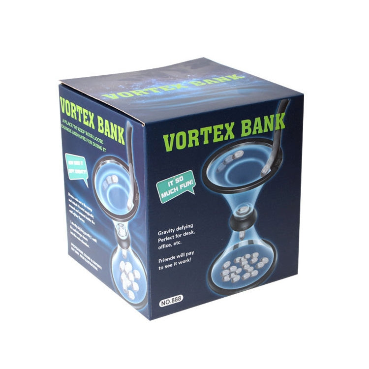 Vortex Bank Decompression Trasparente Imbuto Scatola portamonete rotante a gravità, Funnel