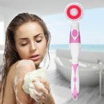 Spazzola per la pulizia del bagno elettrica impermeabile multifunzione Spazzola per massaggio a manico lungo, con 4 testine