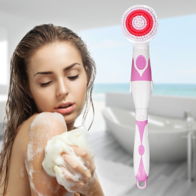 Spazzola per la pulizia del bagno elettrica impermeabile multifunzione Spazzola per massaggio a manico lungo, con 4 testine