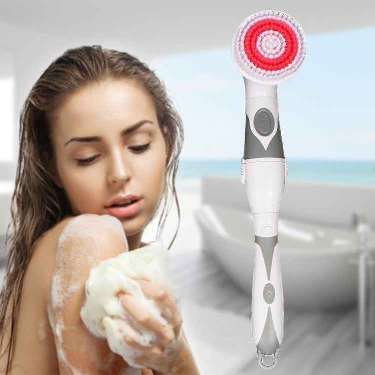 Spazzola per la pulizia del bagno elettrica impermeabile multifunzione Spazzola per massaggio a manico lungo, con 4 testine