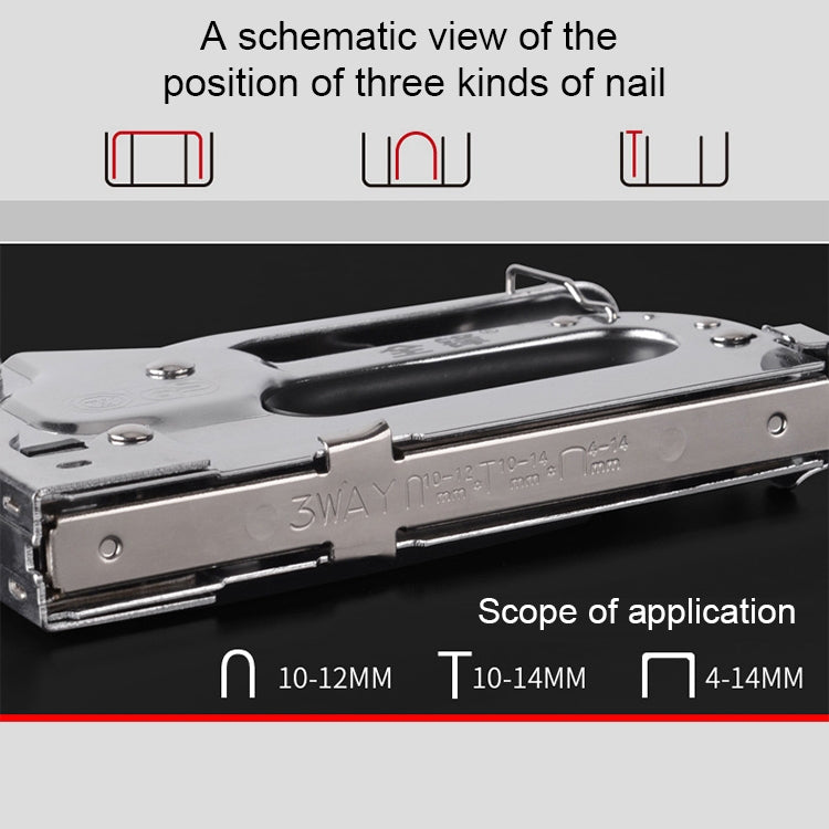 Chiodatrice universale per unghie tipo U / tipo T / tipo porta, Nailer, With Handle Case, With 1000 PCS Nails, With Handle Case & 1000 PCS Nails