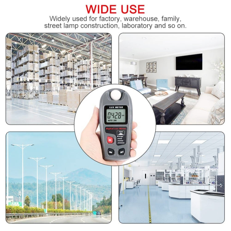 MT-30 Portable LCD Digital Lux Meter for Various Occasions in Factory/School/Home, Range: 0.1-200,000 Lux, MT-30