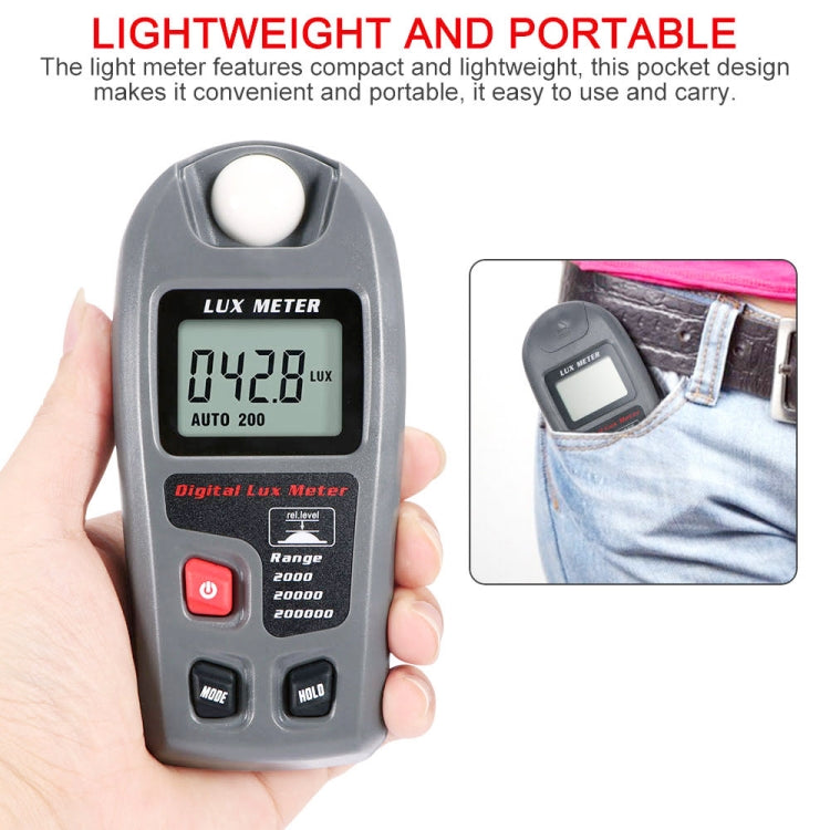 MT-30 Portable LCD Digital Lux Meter for Various Occasions in Factory/School/Home, Range: 0.1-200,000 Lux, MT-30