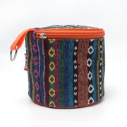 Borsa portaoggetti pieghevole in tessuto stile etnico da campeggio all'aperto, dimensioni: 14,5 * 13 cm