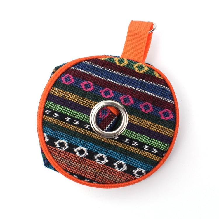Borsa portaoggetti pieghevole in tessuto stile etnico da campeggio all'aperto, dimensioni: 14,5 * 13 cm