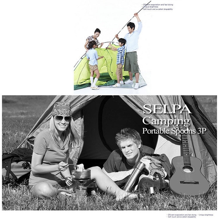 Posate da esterno pieghevoli in acciaio inossidabile in tre pezzi