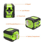 Livello laser verde a 2 linee 9011G 15 mW 30 m
