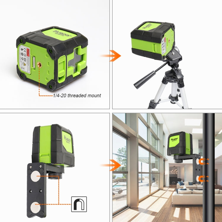 Livello laser a raggio verde a 2 linee 9011G 1V1H 15 mW per copertura di pareti e pavimenti