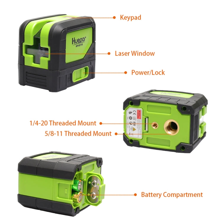 2-Point 2-Line 10mW 9211R 1V1H Red Beam Laser Level for Wall and Floor Covering