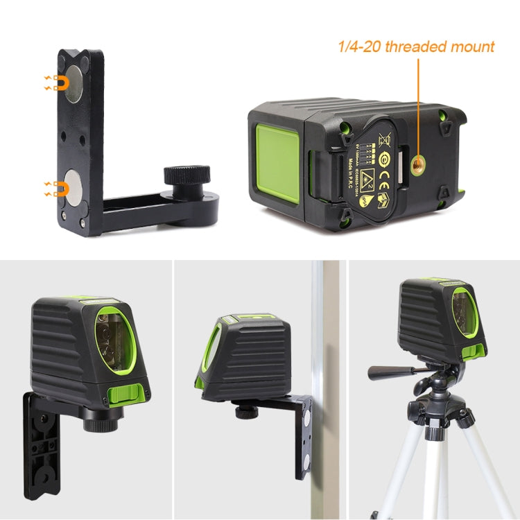 BOX-1G 1V1H 2-Line Green Beam Laser Level 40mW & 10mW for Wall & Floor Covering