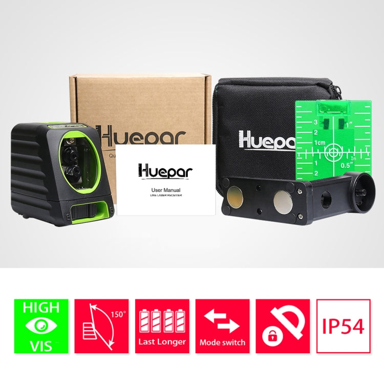 BOX-1G 1V1H 2-Line Green Beam Laser Level 40mW & 10mW for Wall & Floor Covering