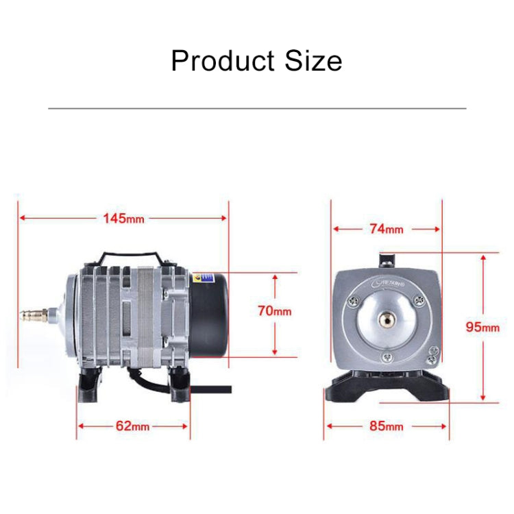 ACO-001 18W 38L/Min Pompa d'Aria Elettromagnetica Compressore per Frutti di Mare Acquario Aumenta il Divisore del Flusso d'Aria di Ossigeno, Spina USA, ACO-001