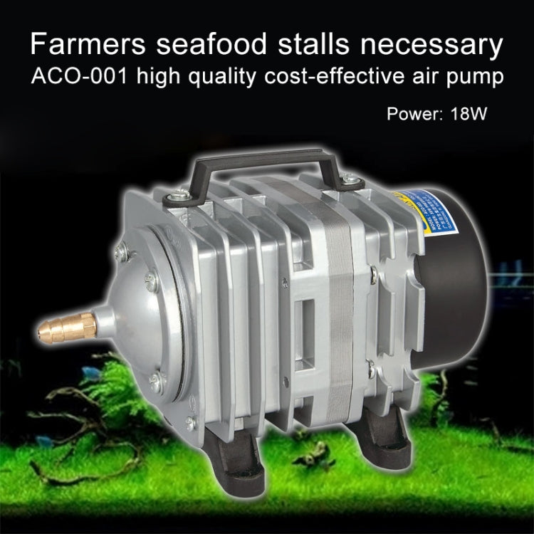 ACO-001 18W 38L/Min Pompa d'Aria Elettromagnetica Compressore per Frutti di Mare Acquario Aumenta il Divisore del Flusso d'Aria di Ossigeno, Spina USA, ACO-001