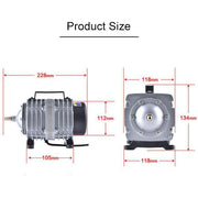 ACO-006 80W 88L/Min Compressore Pompa d'Aria Elettromagnetica Acquario per Pesci di Pesce Aumenta il Divisore del Flusso d'Aria di Ossigeno, Spina USA, ACO-006