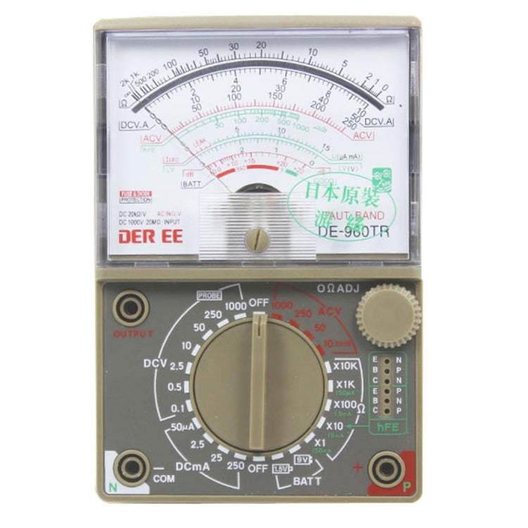 Multimetro meccanico con display LCD a molle di precisione puntatore DE-960TR