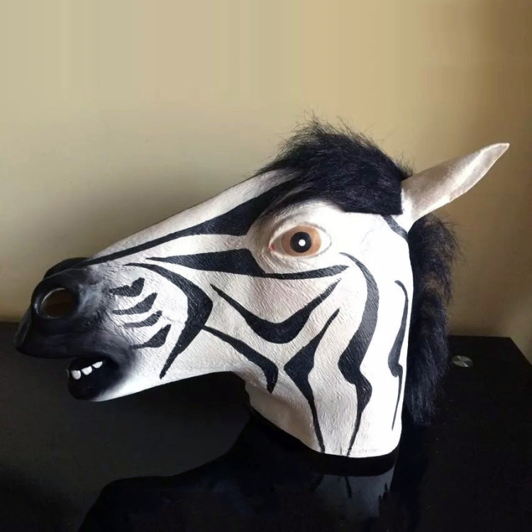 Maschera Halloween testa cavallo zebra 35x25 cm