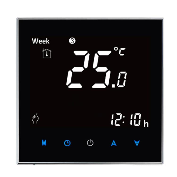 BHT-2001 Termostato ambiente per riscaldamento digitale con carico 3A, tipo LCD, display orologio/temperatura/ora/settimana/calore, ecc., BHT-2001 3A (Black)