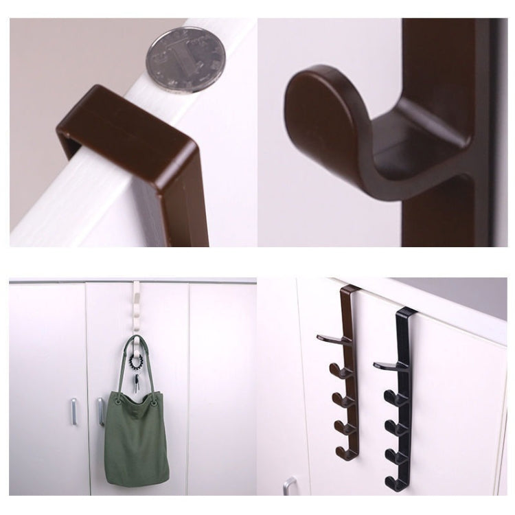 Multifunzionale verticale stile bagno cucina porta a muro guardaroba appendiabiti ombrello vestiti asciugamano gancio con 5 ganci (bianco/verde/caffè consegna colore casuale)