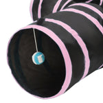 Tunnel pieghevole per gatti con 3 uscite e palla sospesa, Tunnel Exits:3 Blue, Tunnel Exits:3 Pink