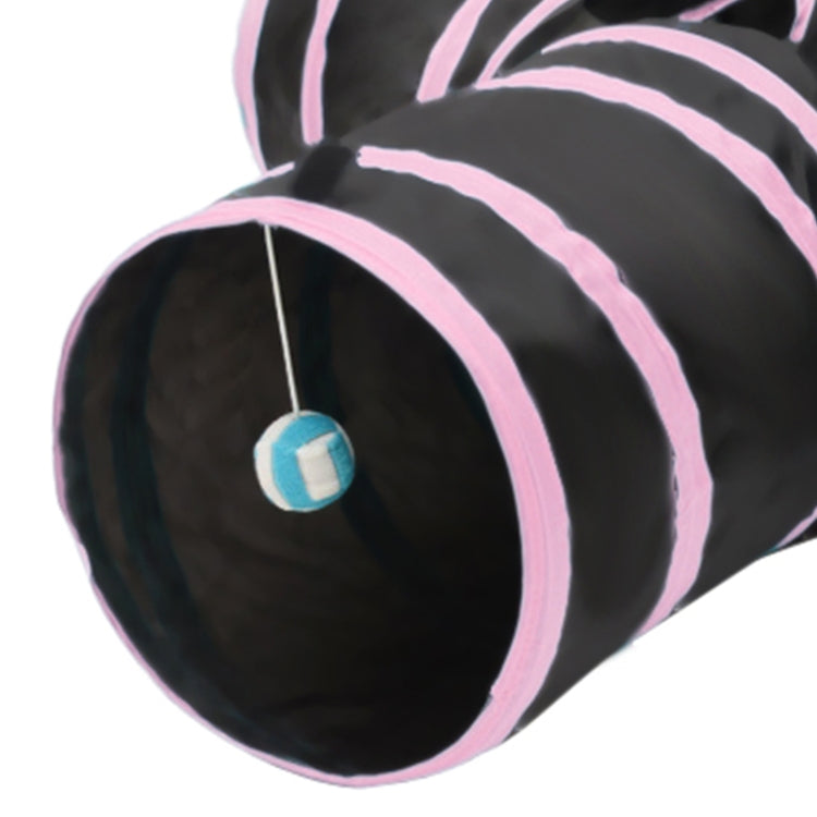 Tunnel pieghevole per gatti con 3 uscite e palla sospesa, Tunnel Exits:3 Blue, Tunnel Exits:3 Pink