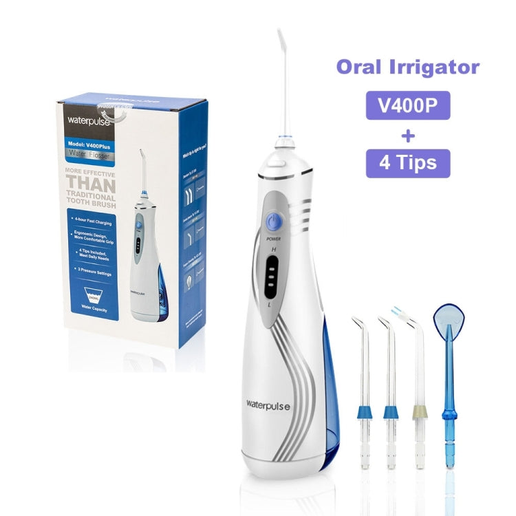 Waterpulse V400Plus Irrigatore orale cordless ricaricabile USB, V400Plus, Plug: UK