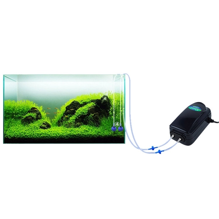 SOBO SB-748 Pompa ad aria per ossigeno per acquario con flusso regolabile a doppia uscita da 8 W. Pompa ad aria per acquario silenzioso, 8W Double Outlets
