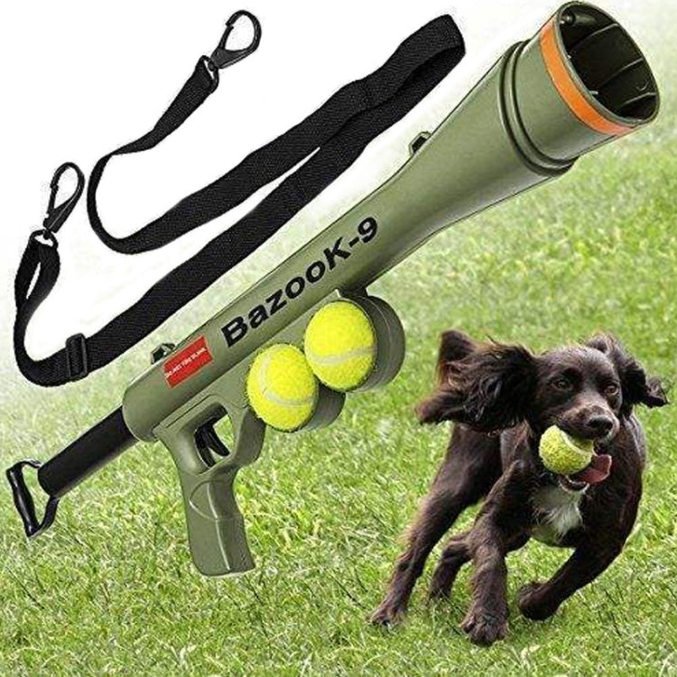 Forniture per animali domestici Giocattolo per addestramento del cane Lanciatore per sparare Pistola per sparare Lanciatore per tennis con mira a velocità remota, Dimensioni: 52 * 19 * 9 cm, Tennis Launcher