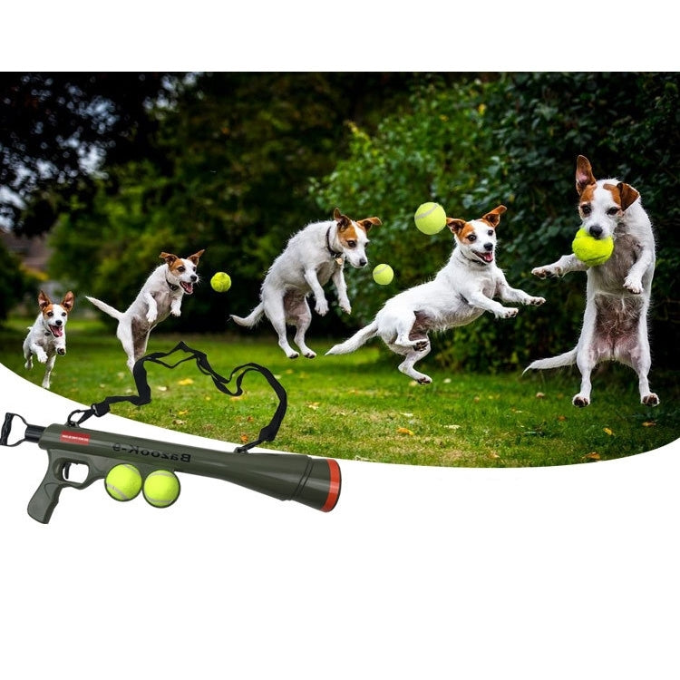 Forniture per animali domestici Giocattolo per addestramento del cane Lanciatore per sparare Pistola per sparare Lanciatore per tennis con mira a velocità remota, Dimensioni: 52 * 19 * 9 cm, Tennis Launcher