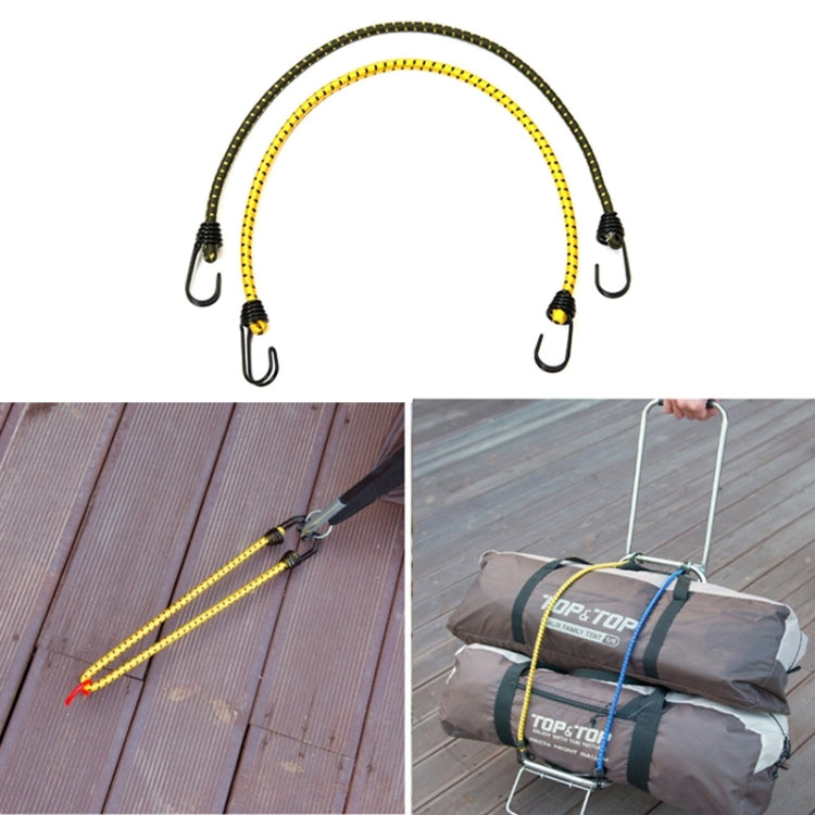 2 pezzi tenda da esterno corda elastica grezza legata corda alta per bagagli stendibiancheria da campeggio, lunghezza: 60 cm, diametro: 8 mm, consegna colore casuale