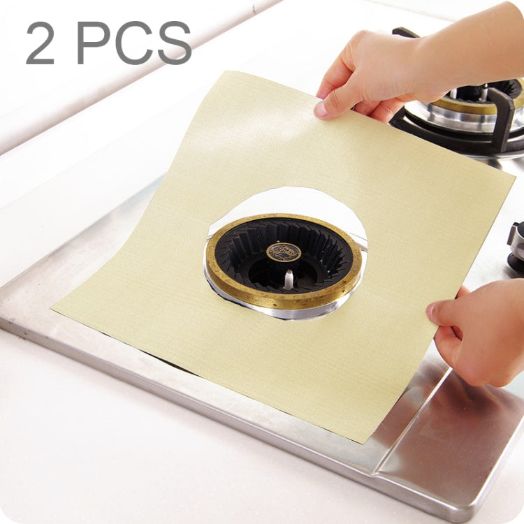 Tampone protettivo per la pulizia del piano cottura in fibra ultrasottile per la superficie del forno a gas da 2 pezzi, dimensioni: 27 * 27 cm (Beige)