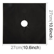 Tampone protettivo per la pulizia del piano cottura ispessito in materiale di fibra ultrasottile della superficie del forno a gas da 4 pezzi, dimensioni: 27 * 27 cm (nero), 4 PCS