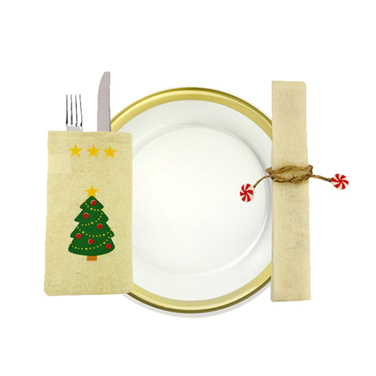 Decorazione scena natalizia Copri stoviglie Natale creativo Tela di sacco Piatti Borse Borse regali, consegna in stile casuale, Sackcloth Dishes Bag