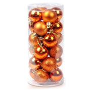 24 decorazioni per albero di Natale in plastica placcata da 6 cm, da appendere, con consegna di colori casuali, Diameter: 6cm