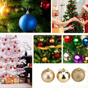 24 decorazioni per albero di Natale in plastica placcata da 6 cm, da appendere, con consegna di colori casuali, Diameter: 6cm