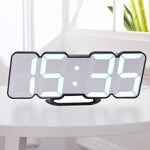 Moderna sveglia digitale colorata con controllo del suono a LED 3D, regolazione della luminosità, orologio da parete elettronico luminoso, con telecomando, 9001 Black, 9001 White