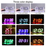 Moderna sveglia digitale colorata con controllo del suono a LED 3D, regolazione della luminosità, orologio da parete elettronico luminoso, con telecomando, 9001 Black, 9001 White