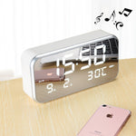 Sveglia digitale musicale LED con telecomando 26x18 cm