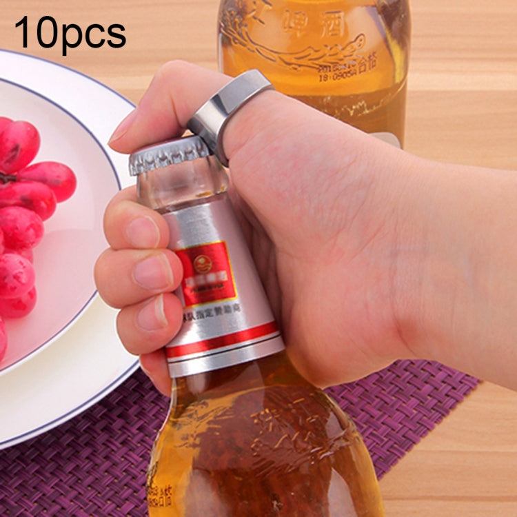 Bottiglia di birra e apriscatole in metallo stile anello da 10 pezzi, diametro interno: 2,2 cm, 10pcs Ring Style