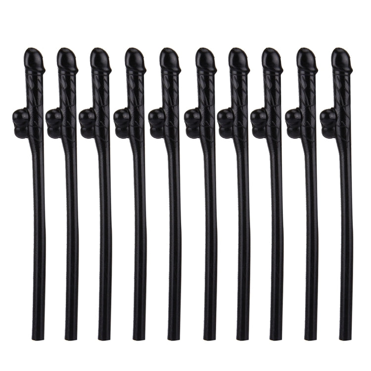 10 cannucce Dicky da sorseggiare, lunghezza: circa 19 cm, Dicky Sipping Straw(Black)