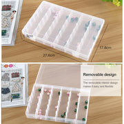 Contenitore per organizer in plastica, contenitore per griglia, scomparto rimovibile per gioielli, orecchini, gancio da pesca, piccoli accessori, dimensioni: grande, 36 slot, 36 Slots