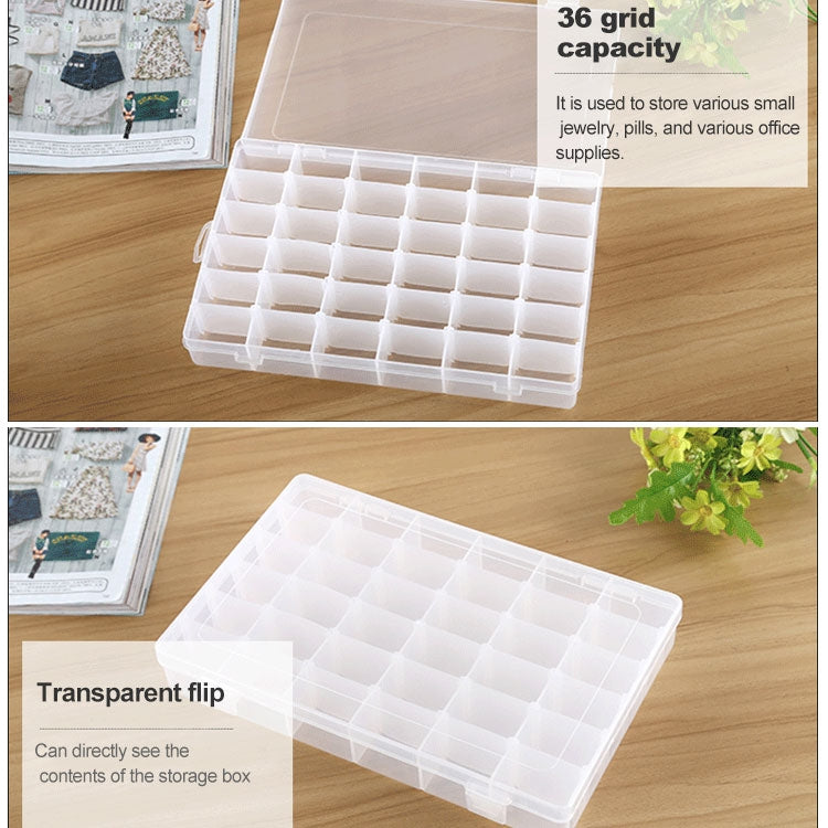 Contenitore organizer in plastica con 36 scomparti grande