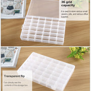 Contenitore per organizer in plastica, contenitore per griglia, scomparto rimovibile per gioielli, orecchini, gancio da pesca, piccoli accessori, dimensioni: grande, 36 slot, 36 Slots