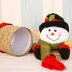 Confezione regalo in lino con pupazzo di neve 21x10x5 cm