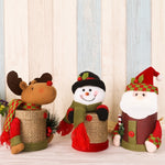 Confezione regalo in lino con pupazzo di neve 21x10x5 cm