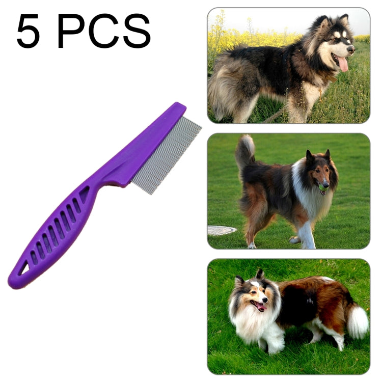 5 pezzi pettini per cani e gatti pettini per rimozione pulci con aghi in acciaio inossidabile a denti fini, lunghezza: 14 cm, Length: 14cm, Blue, Length: 14cm, Purple, Length: 14cm, White